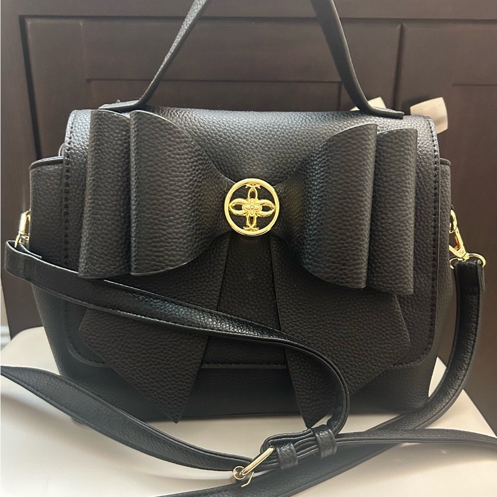 Chic Black Bow Satchel by [Brand]